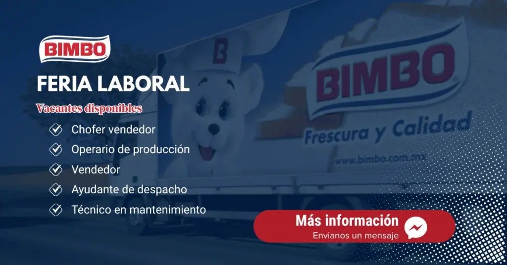¡Trabaja en Bimbo! Vacantes en Producción, Reparto y Ventas con Grandes Beneficios